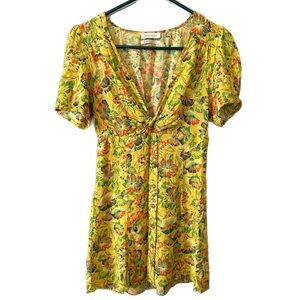 Urban Outfitters Yellow Ruched Empire Waist Dress